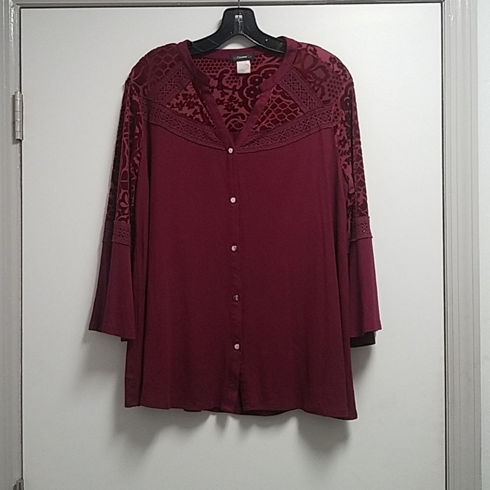 Maroon button up